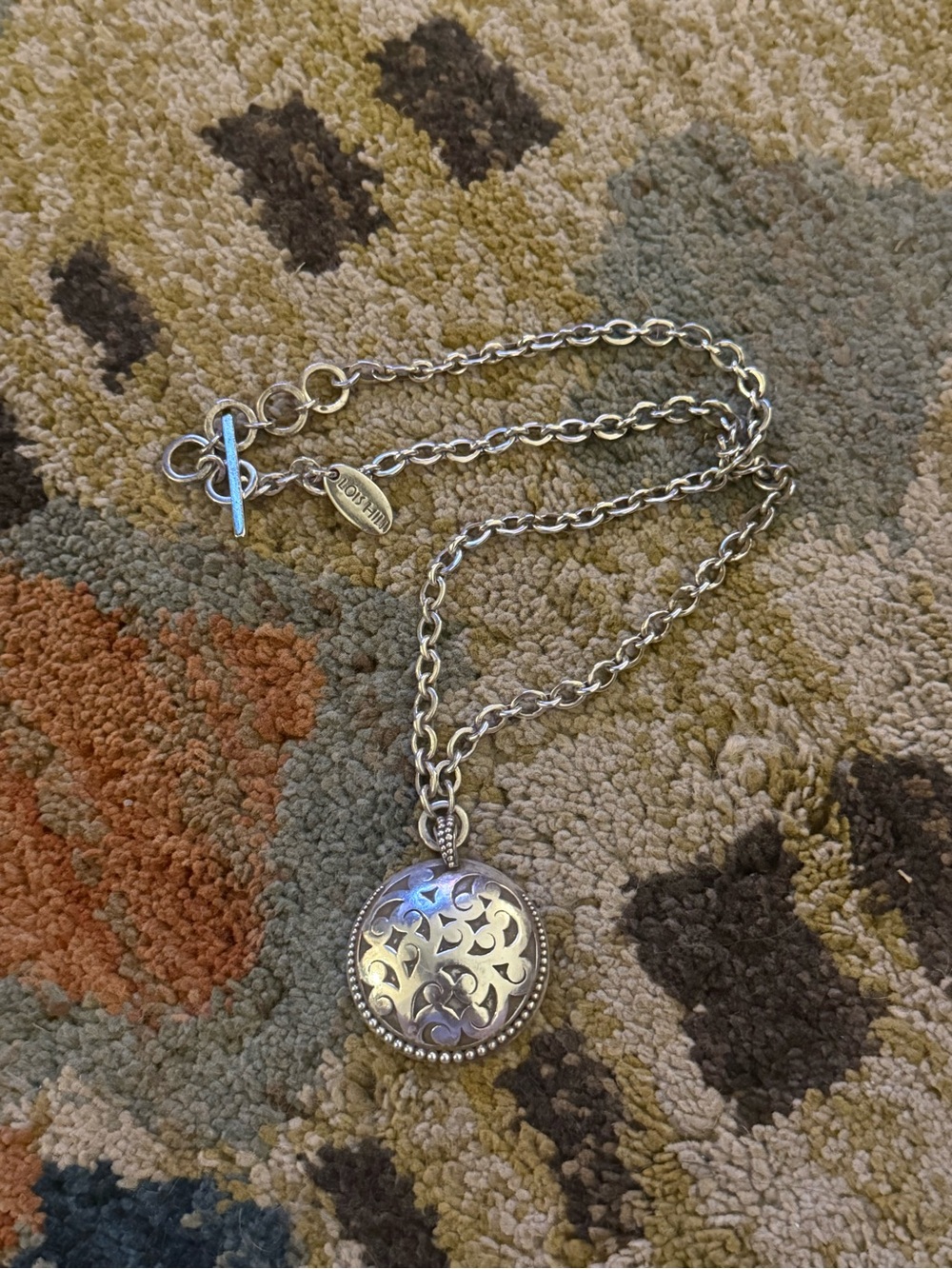 Lois Hill Silver Filigree Round Necklace - Sterling Silver